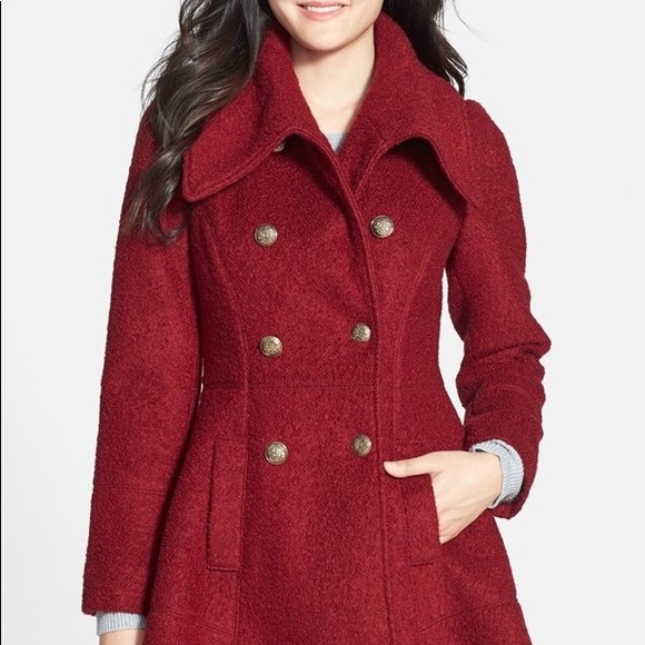 Guess Jackets & Coats Guess Red Wool Coat Poshmark